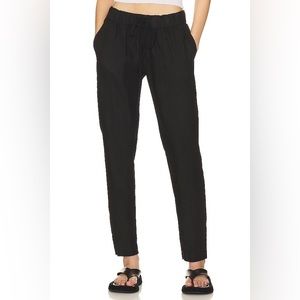 Enza Costa French Linen Drawstring Easy Pants | Chocolate Brown | M/Size 2